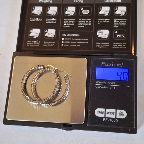 Impressive Vintage JCM Jacmel Mauritius Sterling Silver 925 Hammered Hoop Earrin - Picture 14 of 16